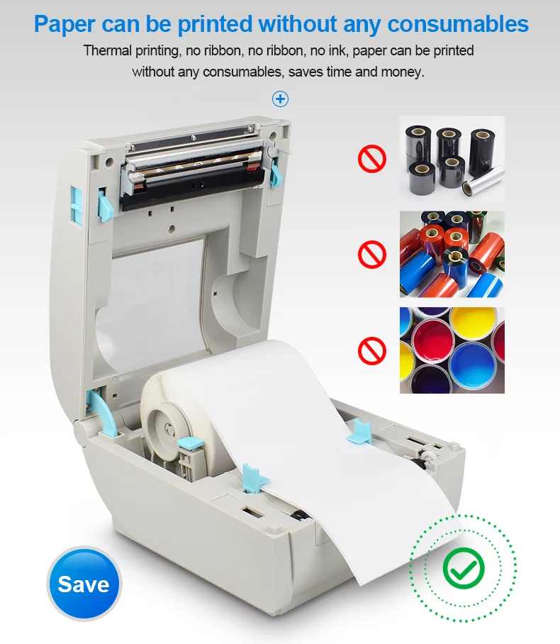 Pos9210lusbbtshipping Paper Label Sticker Printer Compatible With