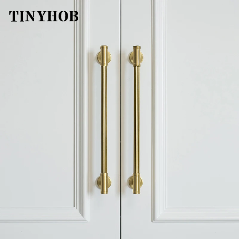 Modern Style Drawer Knobs - Solid Brass T Bar Handles