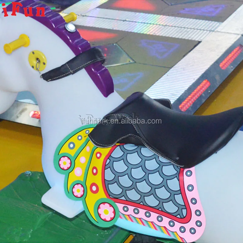 Token Operated Kiddie Ride Horse Racing Game Machine 3d Swing Racing
