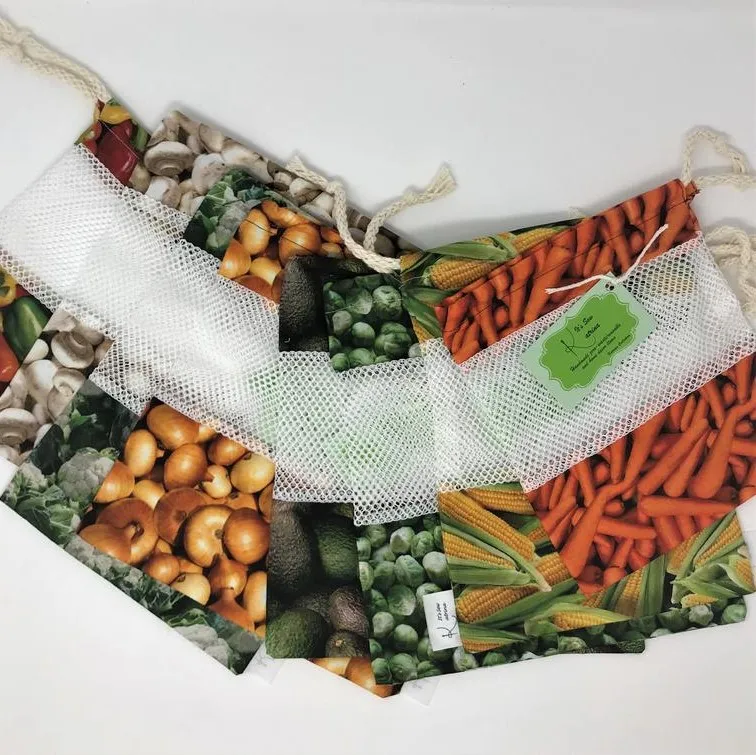 
Multiple sizes reusable produce eco cotton mesh bag for fruit & vegetable packaging 