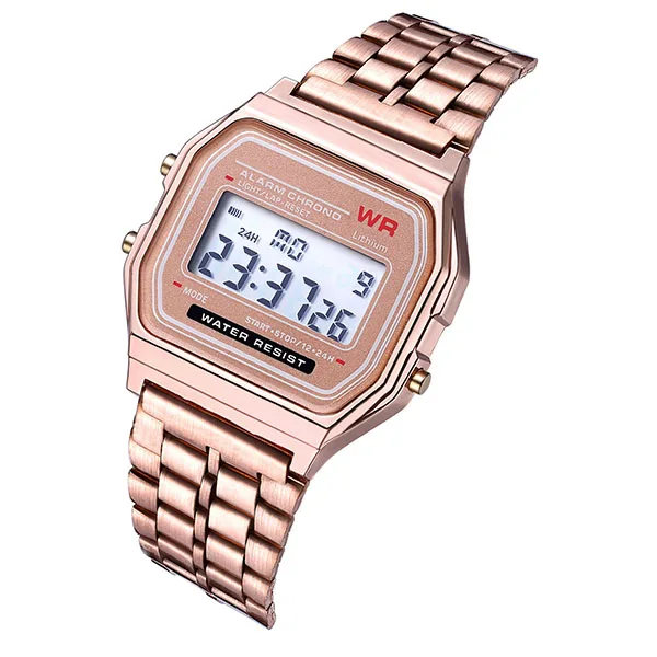 China Brand Watch Digital Led Display Metal Watch Waterproof Guangzhou Wrist Watch have logo