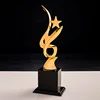 Pujiang Hot Sale New Coming Small Star Crystal Guangzhou Metal Trophy With Black Crystal Base