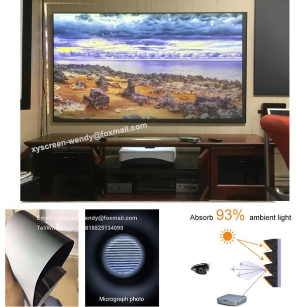 xyscreen,pet crystal,alr ust screen,zhk100b pet crystal,ambient light rejecting screen,rise up floor,vava projector ,projection screen,projector screen