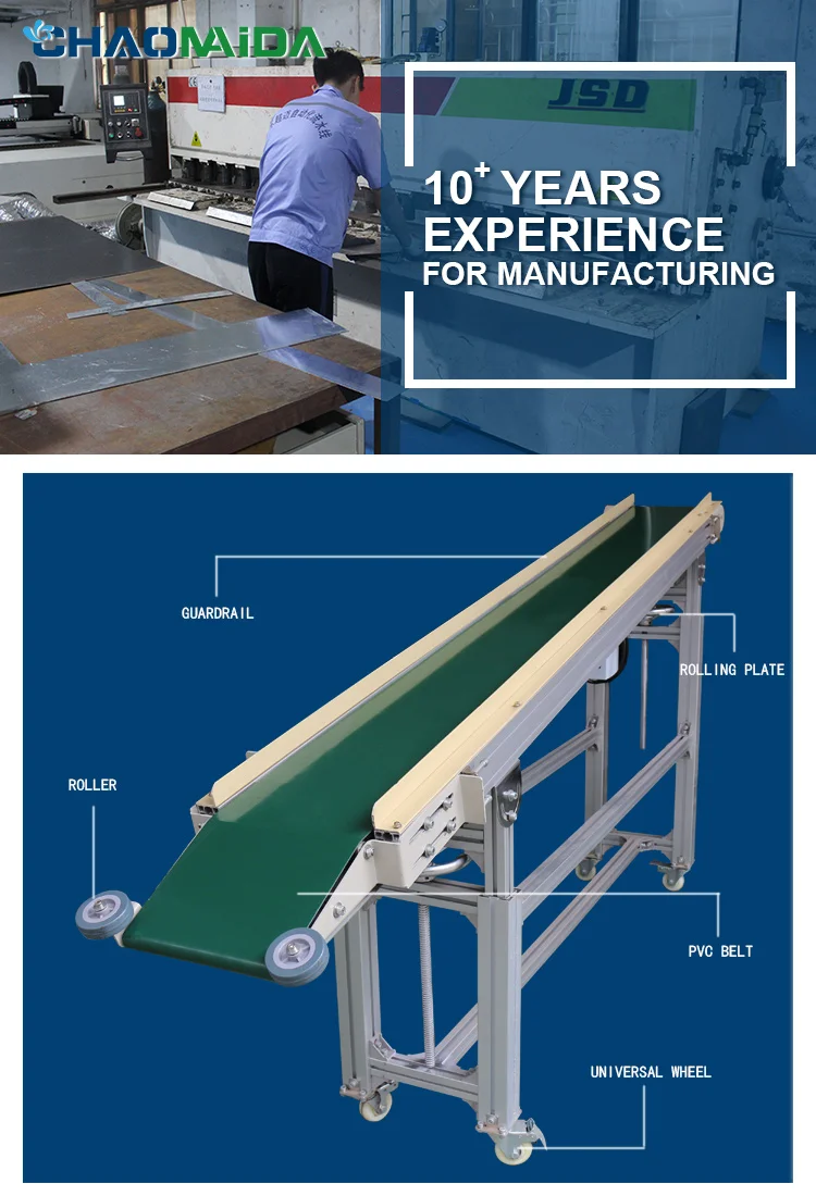 Climbing Inclined Assembly Pvc Belt Conveyor Assembly Production Line