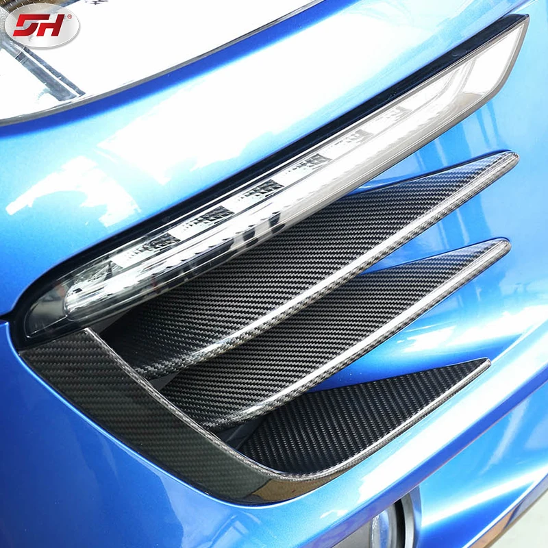 past carbon fiber fog light frame fog light cover front bumper grille cover for Porsche Macan 2014-2017