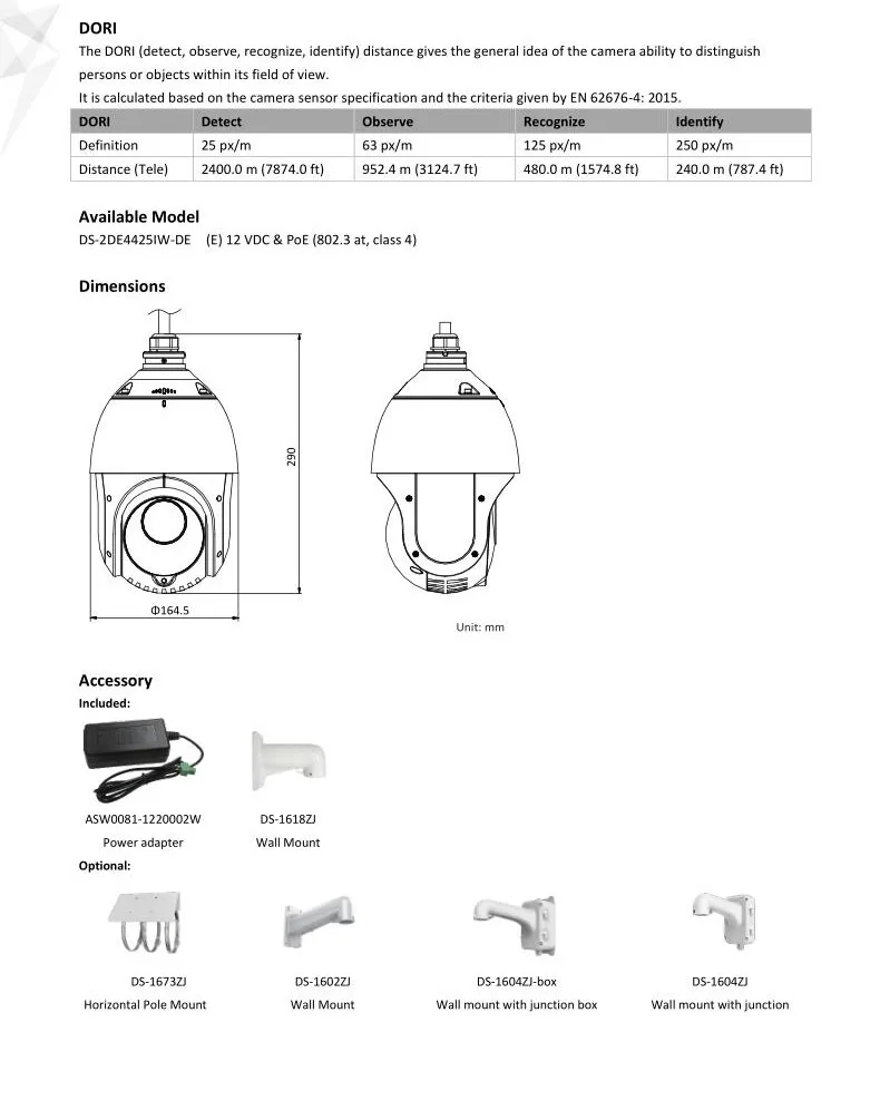 Hikvision ds 2de4425iw de t5