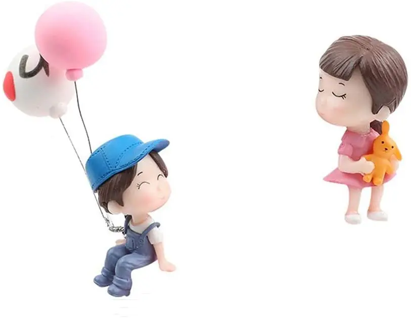 2022 Creative Car Decoration Cute Cartoon Couples Action Figure Figurines Balloon Ornament Auto Interior Dashboard Accessories for Girls Gifts Car Decoration Cute Cartoon Couples Action 