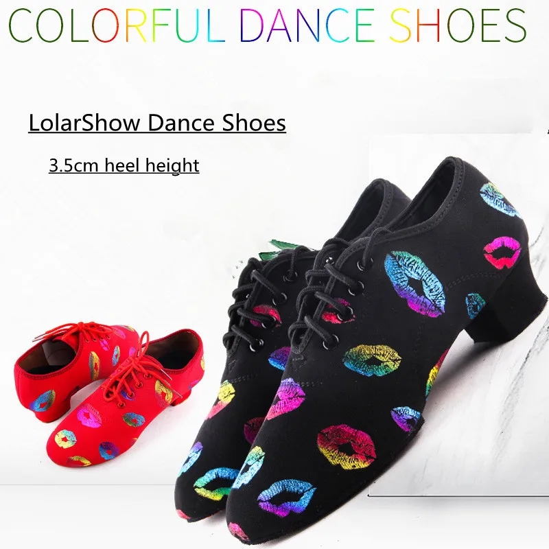 Womens Ladys Oxford Leather Sole Heel Sneaker Ballroom Modern Latin Dance Shoes