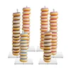 Amazon hot sell donut display 5pcs per set clear acrylic donut stands