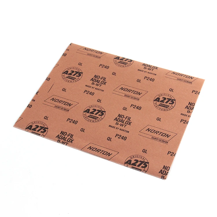 Pack of 1 Pressure Sensitive Adhesive Grit 180 Waterproof Roll 2-3/4 Width x 45yd Length Aluminum Oxide Paper Backing Norton A275 No-Fil Adalox Abrasive Roll 