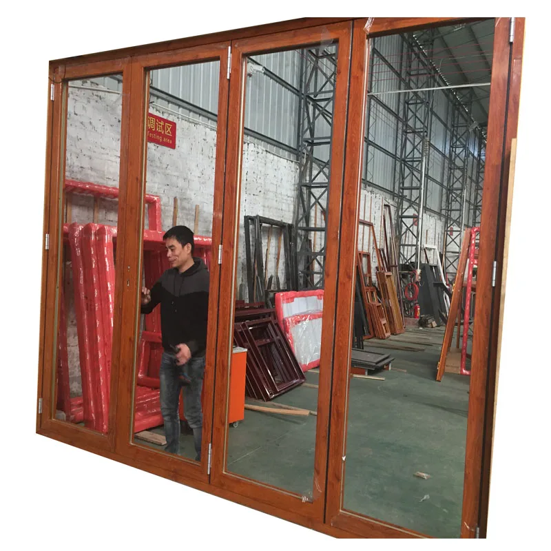China supplier front house exterior double lowes glass accordion bifold door