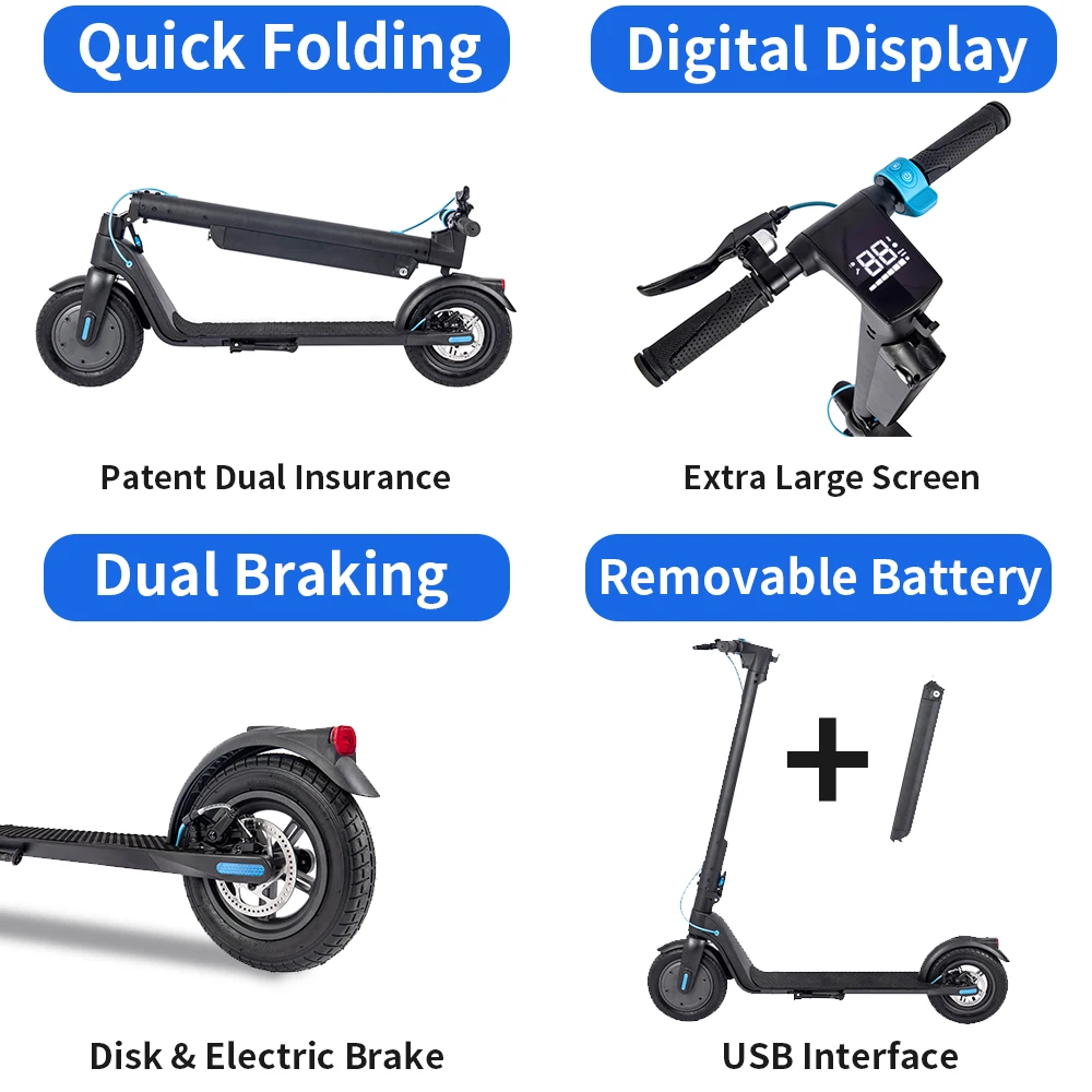 Removable Battery Electric Scooter Newest Model E12 350w Scooter Adult