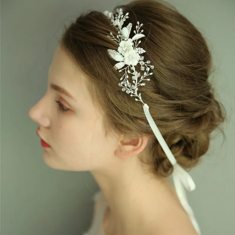 silver hair band for wedding