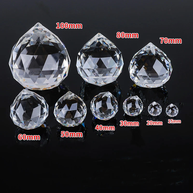 Factory Wholesale Chandelier Crystal Ball Modern Hanging Faceted Glass Ball Prism With Hole manufacture