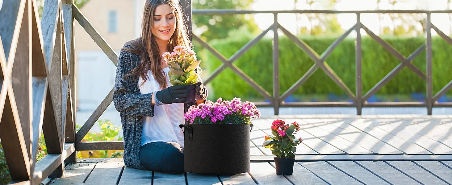 A-ONE Recyclable Durable Eco-friendly Sustainable Non-Woven Fabric Lined 2-3mm Thick Garden Felt Reusable Grow Bags 1-100 details