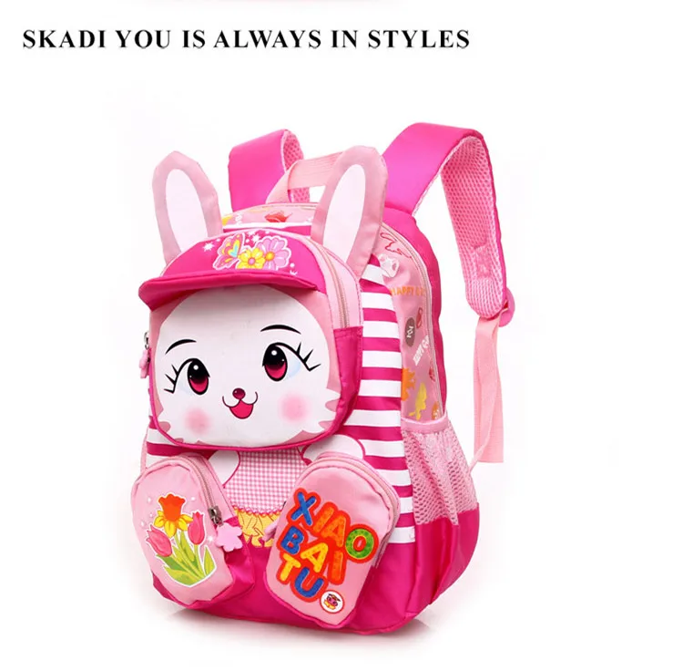 3D Cartoon Kids Tiger Rabbit Child Boys Girls Toddler Backpacks School Bag Gift 