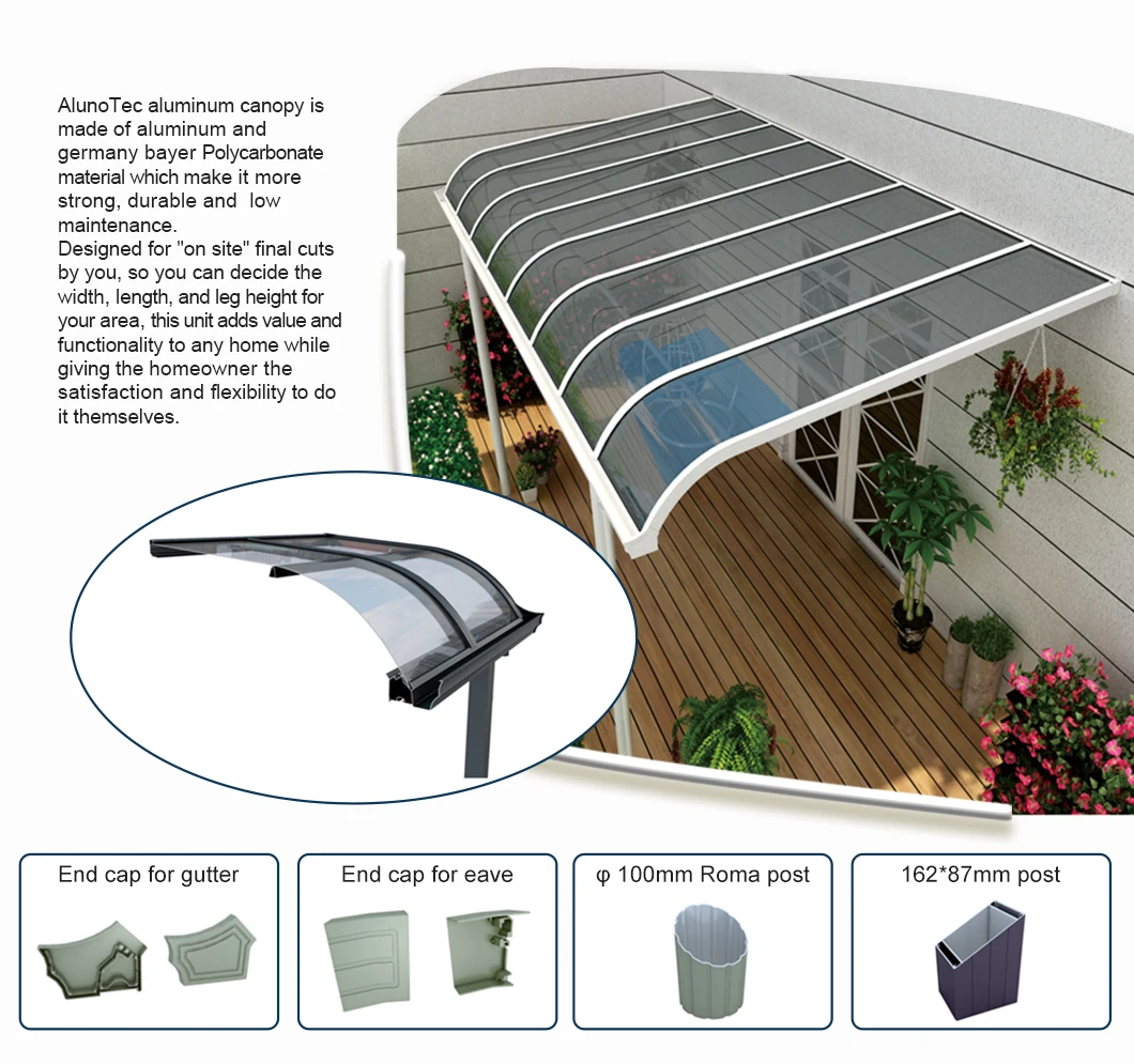 Polycarbonate Roof Aluminum Frame Gazebo Sun Shed Patio Awning - Buy  polycarbonate roof, Aluminum Patio Awning, patio awning Product on Aluminum  Pergola-AlunoTec