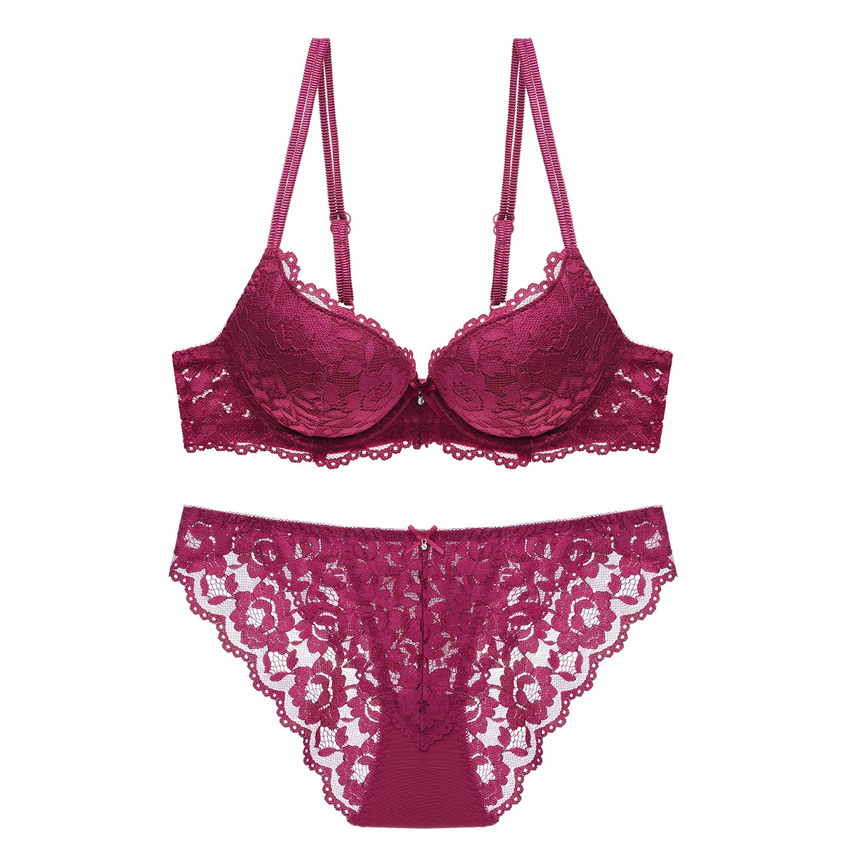 Womens Floral Sexy Lace Bra And Panty Set Push Up Bra Fashion Ladies Underwear Sets Seven Color 