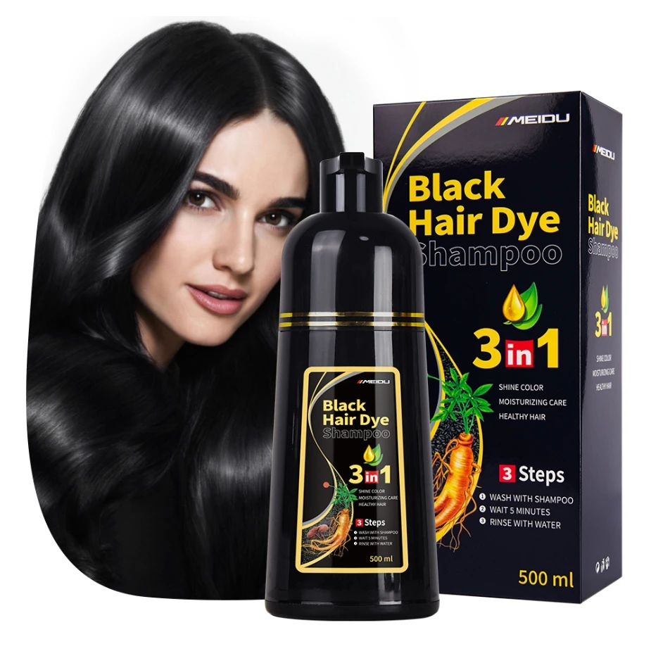 Herbal Hair Blackening Shampoo for White Hair - Permanent Color