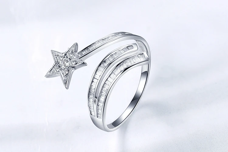 sunstar批发定制18k参与白金星形钻石戒指
