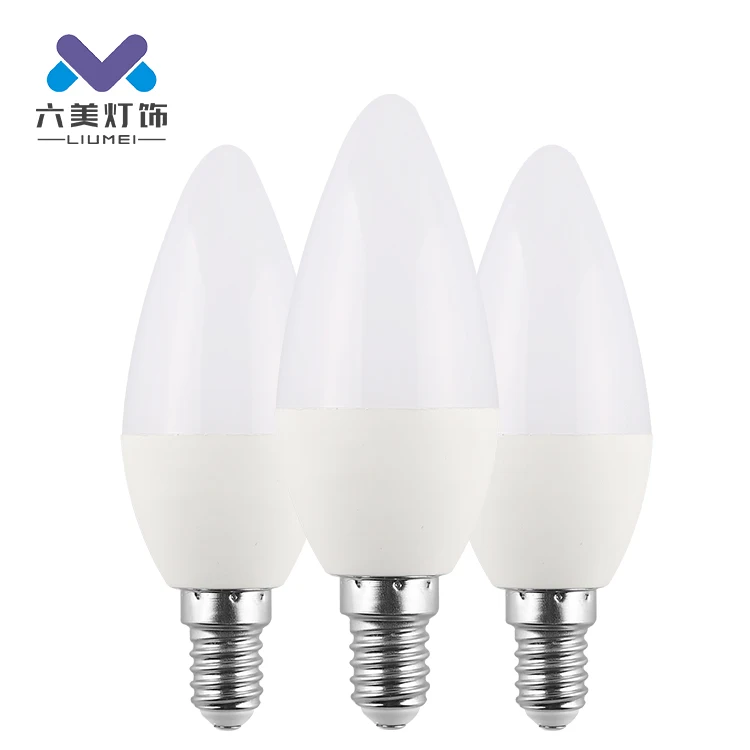 Easy installation indoor home office shop b22 e27 7w led pointed bulb light