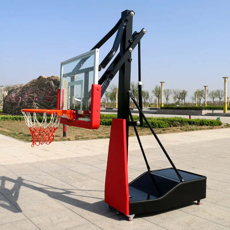 Adjustable Basketball Hoop Standard Basket Ball Hoop With Tempered Glass Backboard 