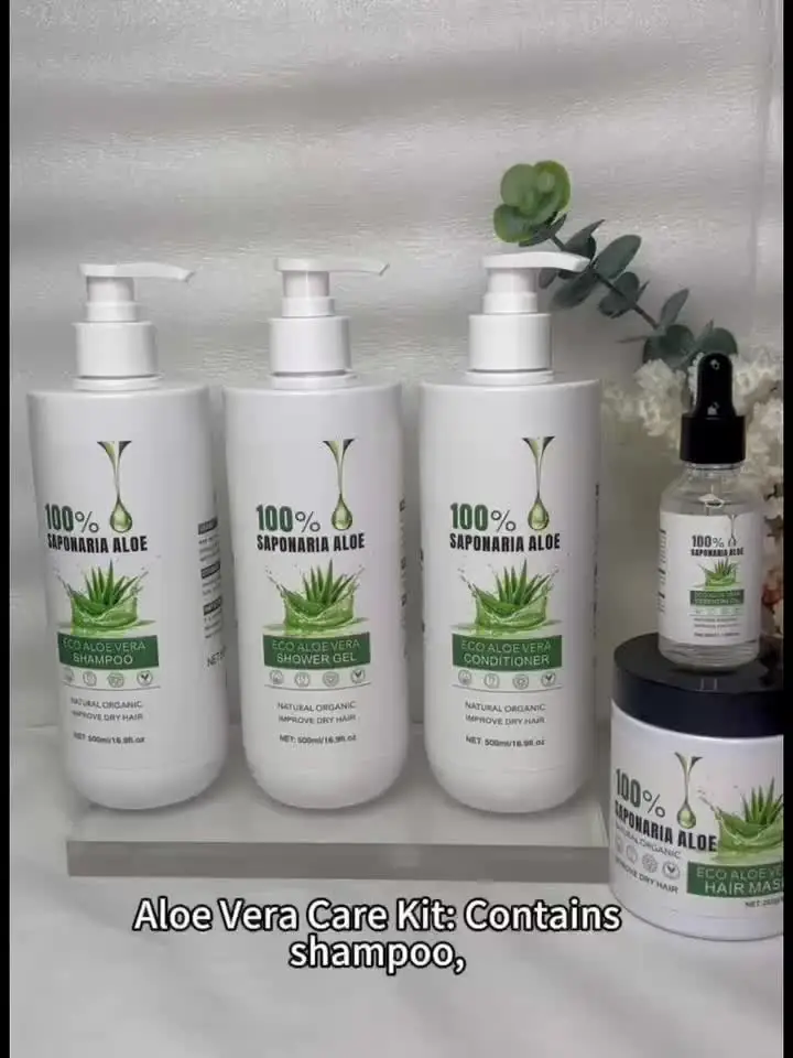 Natural 100% Aloe Vera Gentle Anti Dandruff Shampoo for Repairing Hair  Damage Hair Conditioner Spa Luxury Set