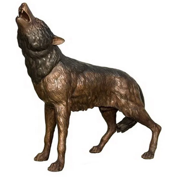 生命大小野生动物雕像青铜狼雕塑待售