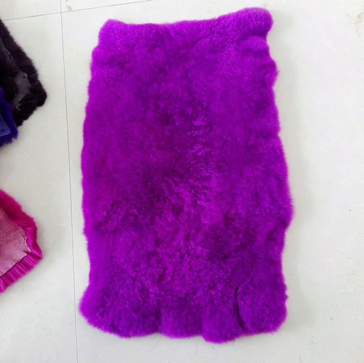 1x Rex Rabbit Fur Pelt - Natural, Soft, Frosted Grey, Vegetable-Tanned