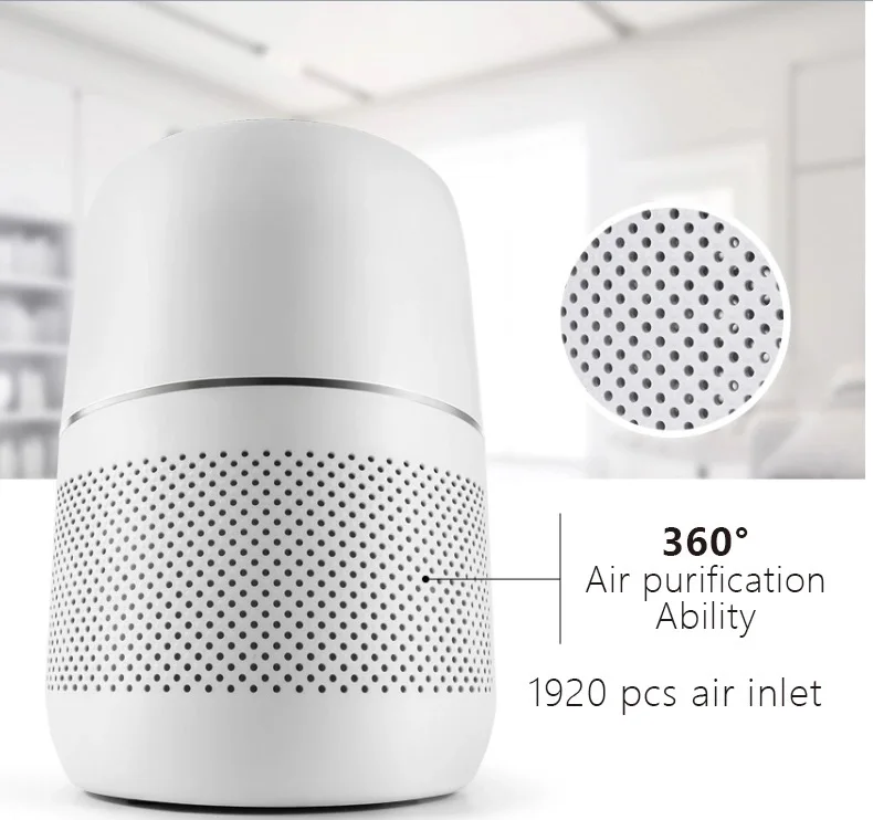 Mini Portable Air Purifier for Home Bedroom Office Desktop Pet Room Air Cleaner for Car with Filters