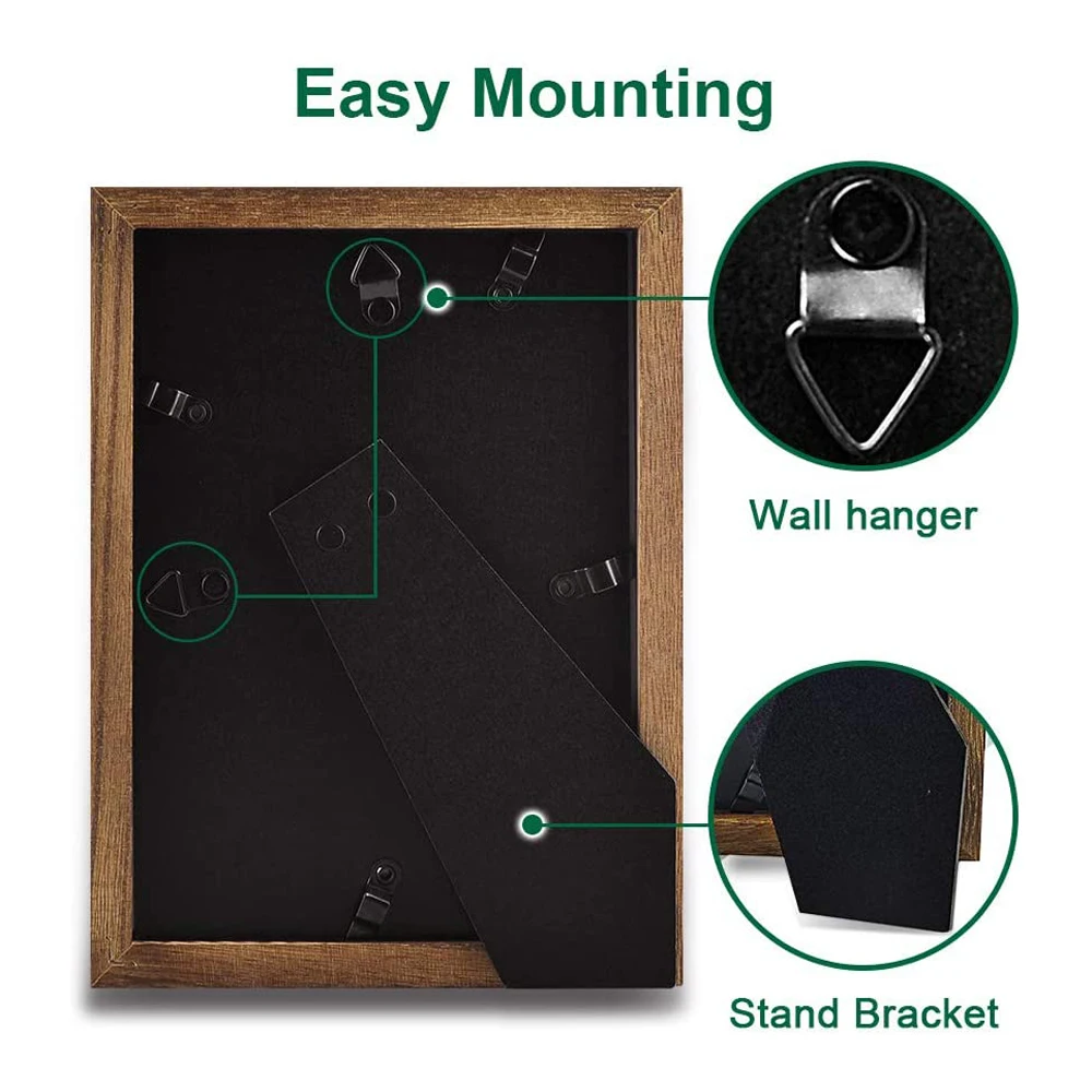 PHOTA Pack of 2 Solid Wood Picture Frame 4x6 Picture Frame for Tabletop Display