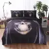 Skull Duvet Cover Set 3pcs Polyester Skull Quit Cover Microfiber Bedding Set No Comforter for Men 3D Print Design Queen KING