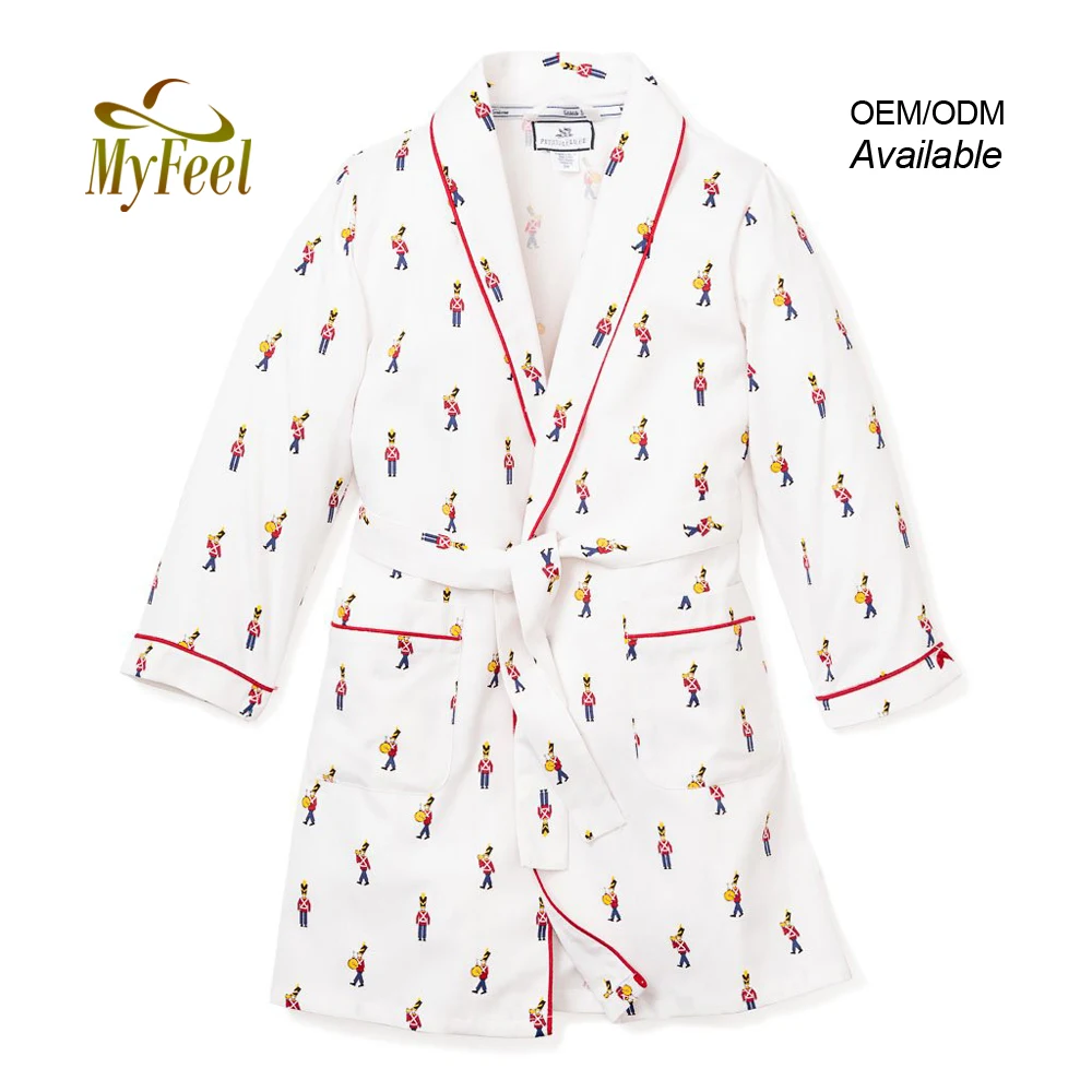
Customized Children Robes Gowns Kids Sleepwear Nightrobe Pajamas Winter Cotton Boys Robes with Soldier Pattern Printing 