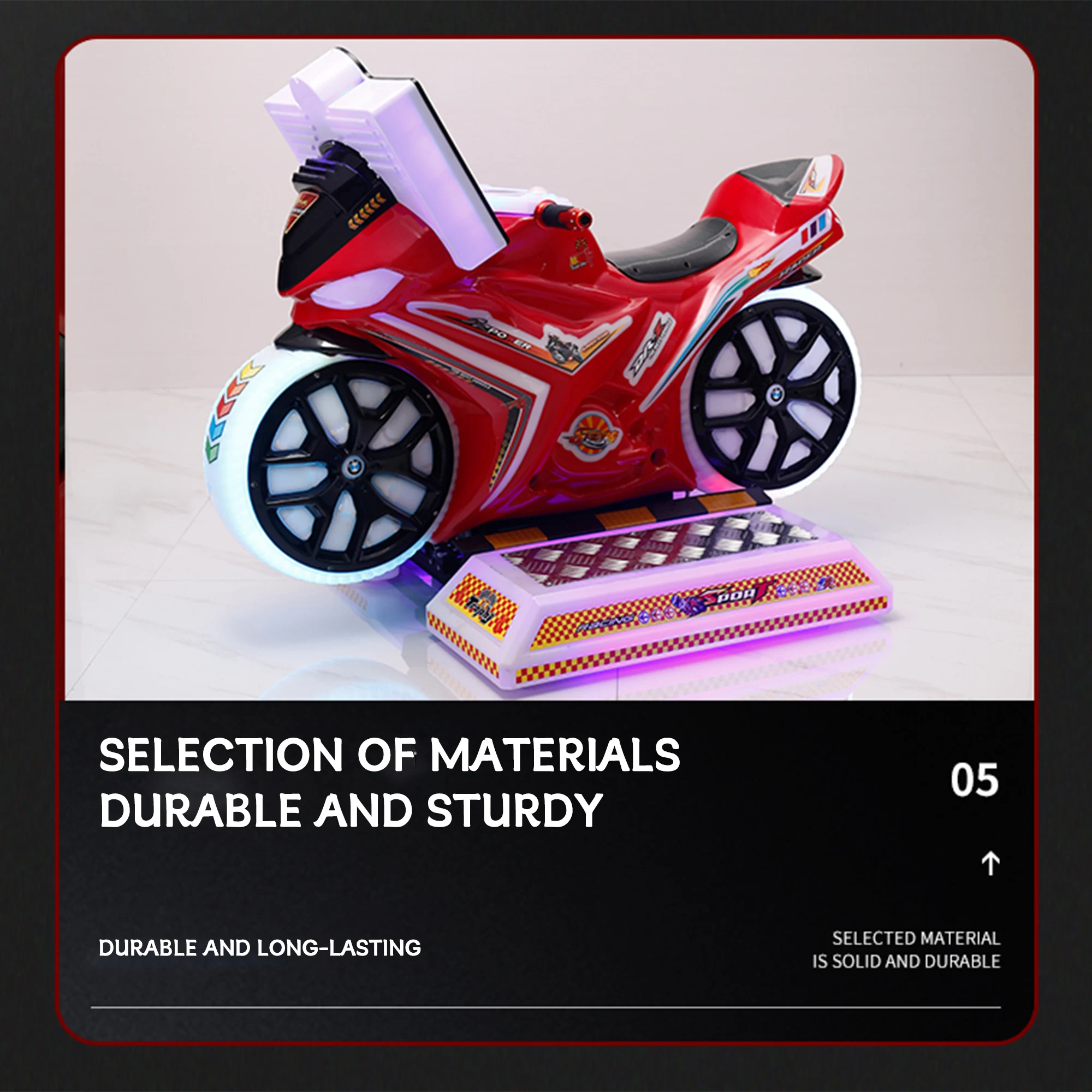 product factory wholesale arcade swaying car machine crazy motorcycle for kids for 6 years english for shopping mall indoor amusement-5