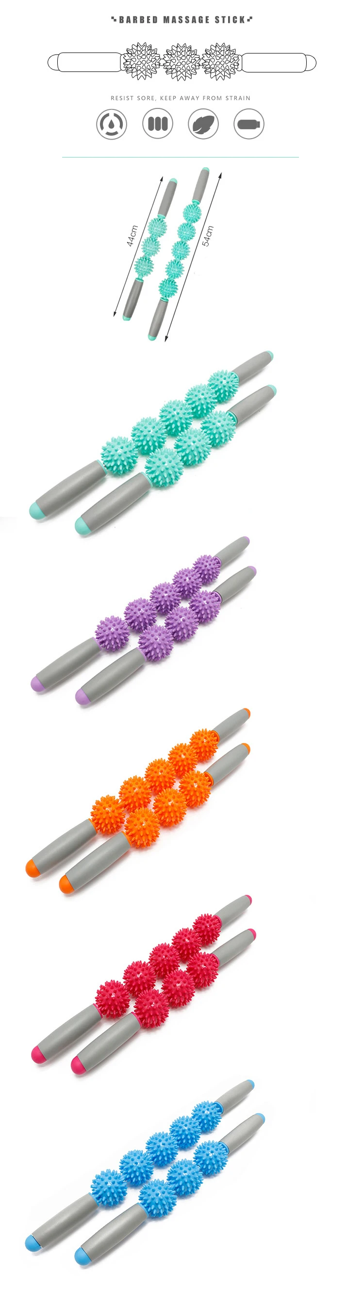 Hedgehog Ball Massage Ball Thorn Ball Sports Massage to Relax The Muscles Relax Fascia Hedgehog Roller Yoga Stick