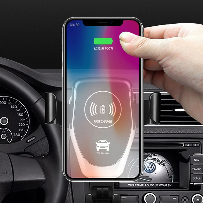 Wireless Car Charger Mount Qi-Certified For Iphone 11 Pro Max Xs Max 8 Plus& More  10W Fast-Charging Car Charger Wireless Holder