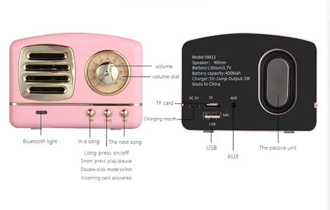 Retro old-fashioned smart portable wireless BT speaker sound for outdoor sports - ANKUX.COM