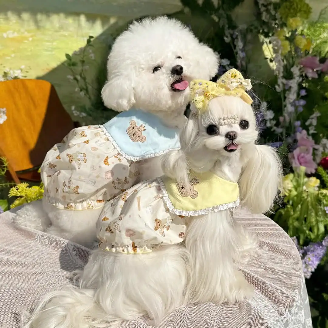 Summer Soft Cotton Puppy Dress Fashion Comfortable Dog Couple Dog Clothes for Small Breeds Dog Cute Pet Doggy Skirt Summer Soft Cotton Puppy Dress Fashion Comfortable Dog Couple Dog Clothes for Small Breeds Dog Cute Pet Doggy Skirt