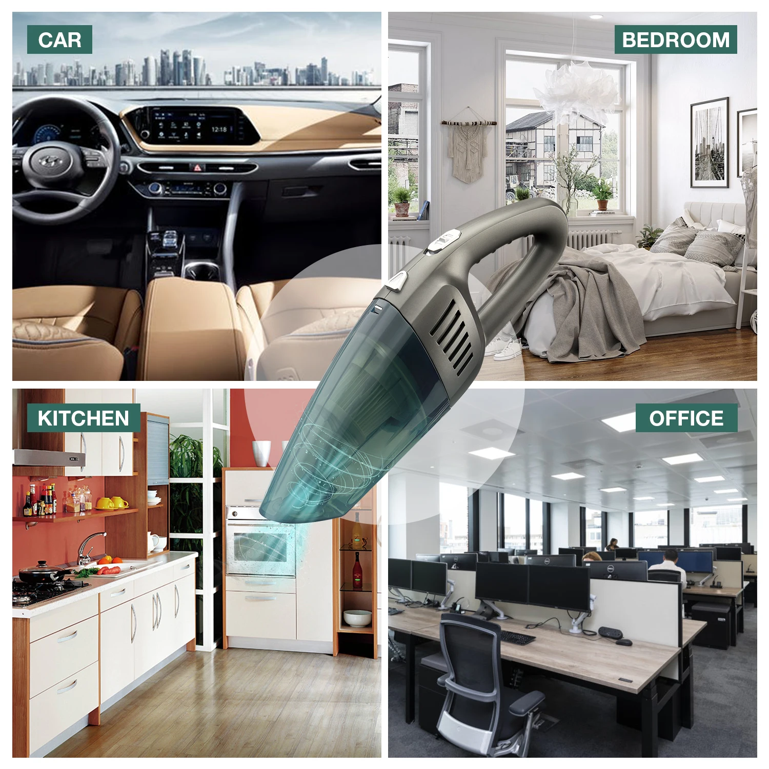 
120W 8000pa Handheld Home Vacuum Cleaner HEPA Filter Mini Portable USB Rechargeable Cordless Wet Dry Use 2200mAh 