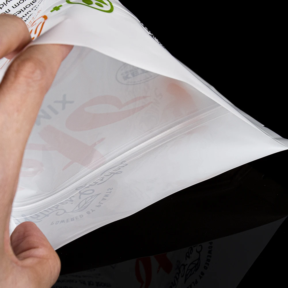 食品级定制站起来塑料3侧密封防水回收自封袋小吃袋