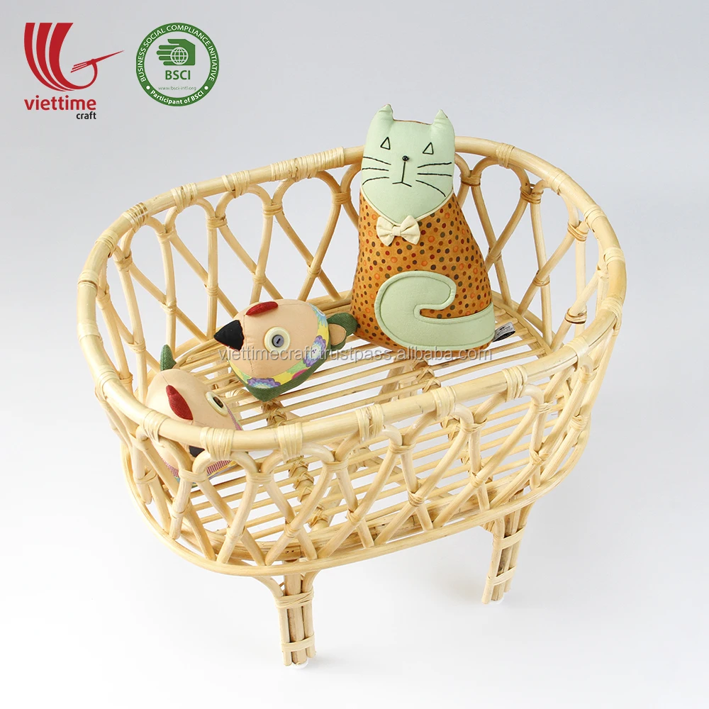 rattan doll crib