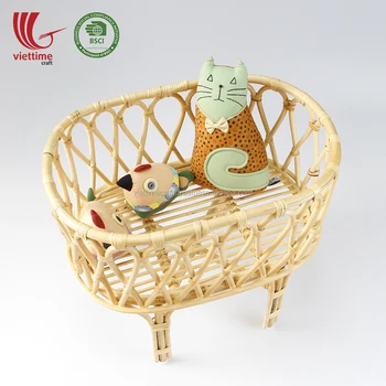 Vietnamese Rattan Dolls Crib Bassinet Cradle For Saving Baby