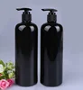 high quality empty plastic pet 500ml black bottle with lotion pump