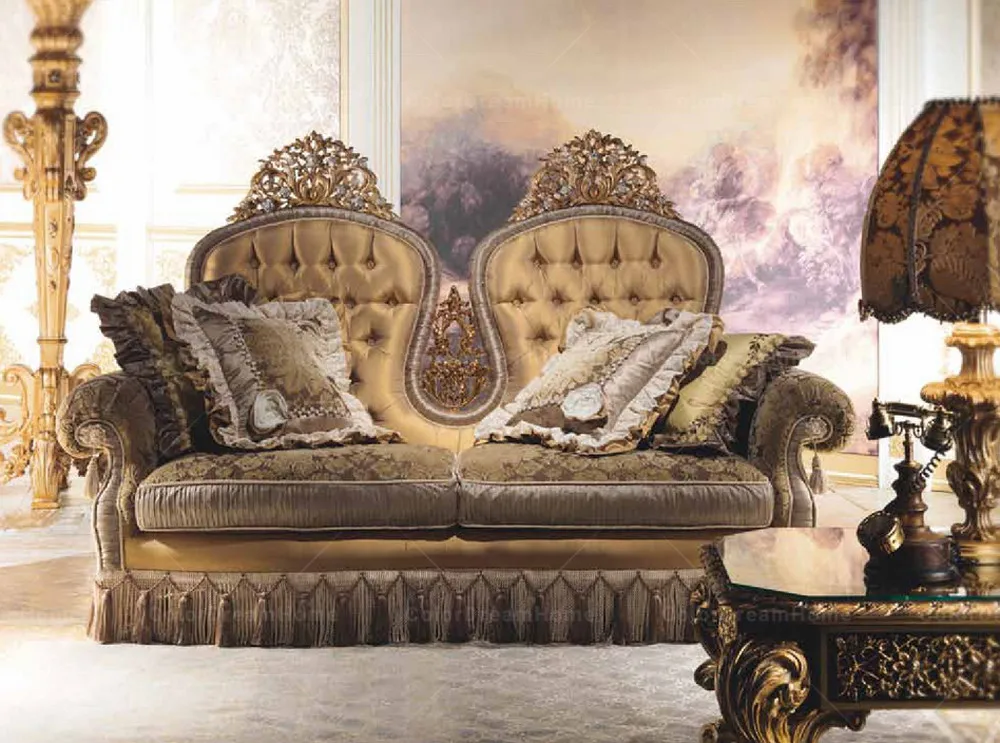 Vintage Furniture Classic Sofa Set Living Room Furniture Gold Fabric Sofa For Home Luxury Buy