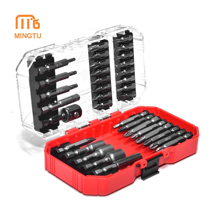 Mingtu 34pcs Hand Tool Set Impact Driver Bits Screwdriver Bit Set For Drill S2 High Quality
