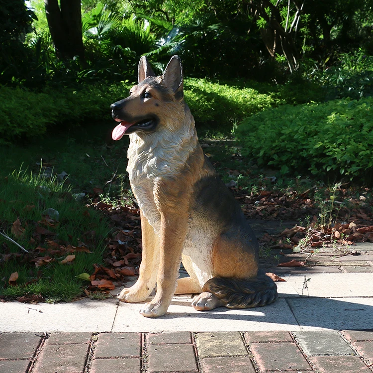 Wholesale Resin German Shepherd Dog Life Size Dog Statues,Realistic