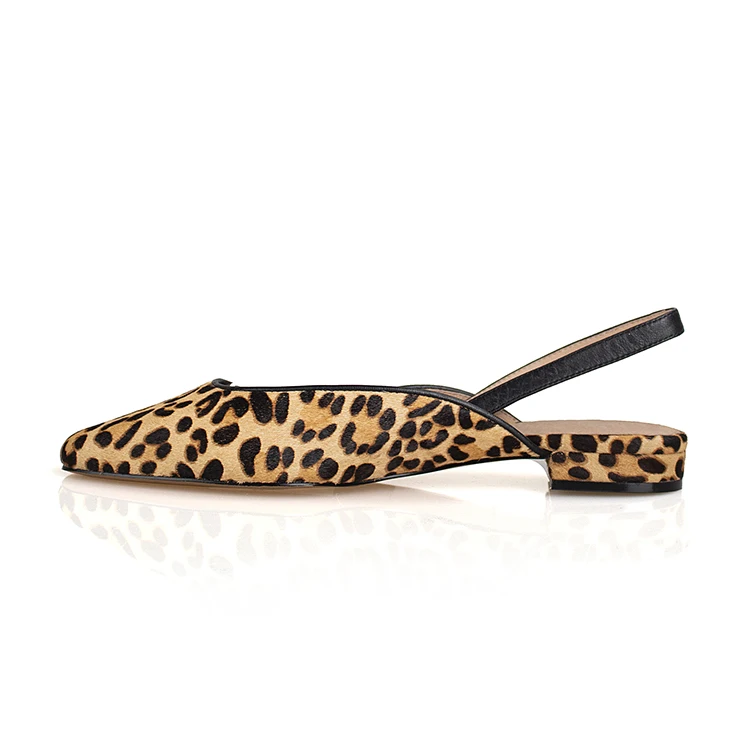 leopard slingback flats