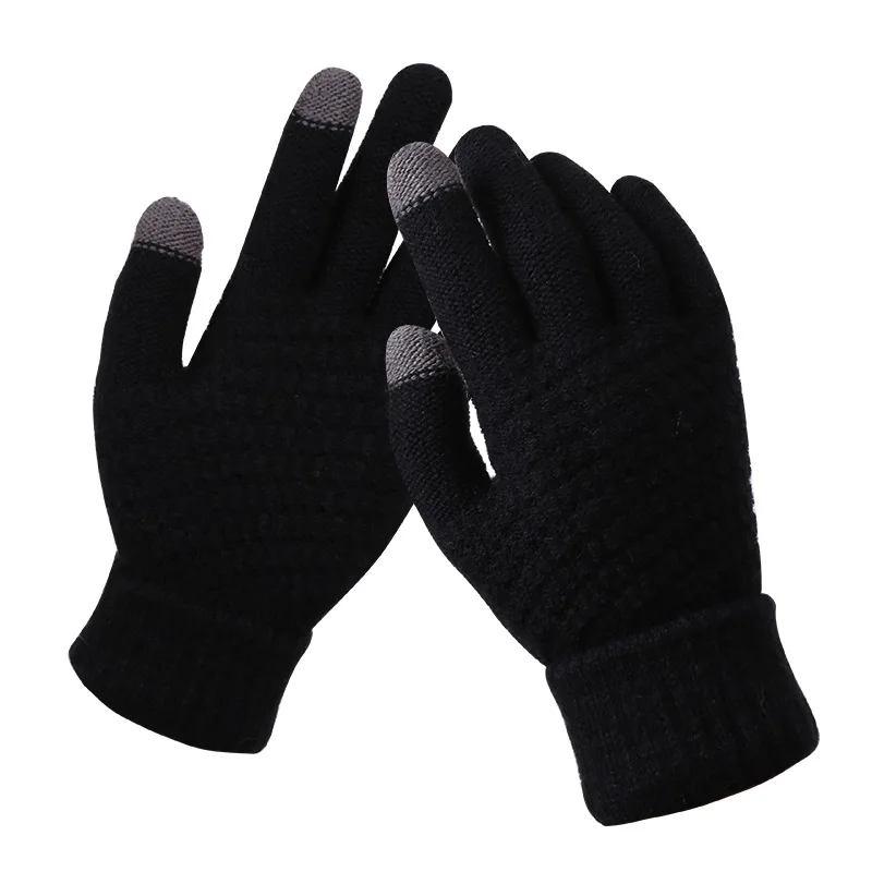 Cooraby 2 Pairs Men or Womens Winter Touch Screen Magic Gloves Warm Knit Gloves Typing Texting Gloves 