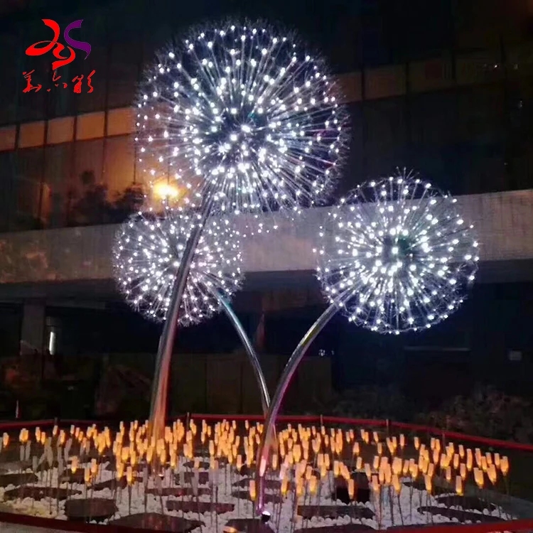 new design 2020 dandelion flower lighting sculpture in garden