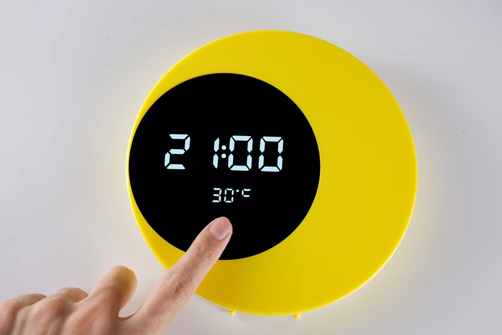 2.5W LED Crescent Moon Clock Light Rechargeable Warm White Night Light